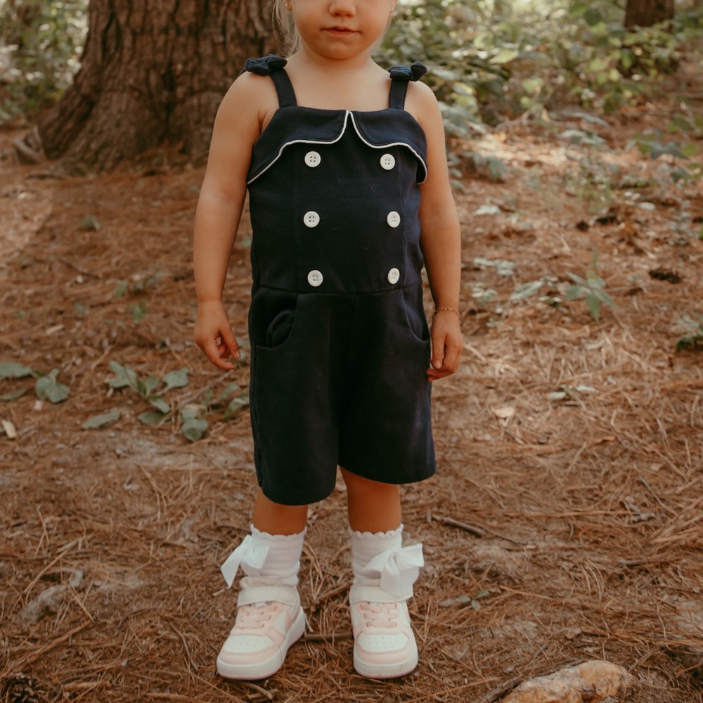 Janie & Jack Navy Sailor Romper 18–24M | Nautical Button Front Outfit